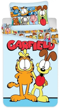 Garfield sengetøj 100x140 cm - Garfield junior sengetøj  - 2 i 1 design - 100% bomuld  
